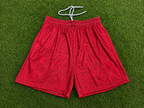 Red Leopard Print Mesh Shorts