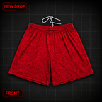 "RED LEOPARD" Printed Mesh Shorts